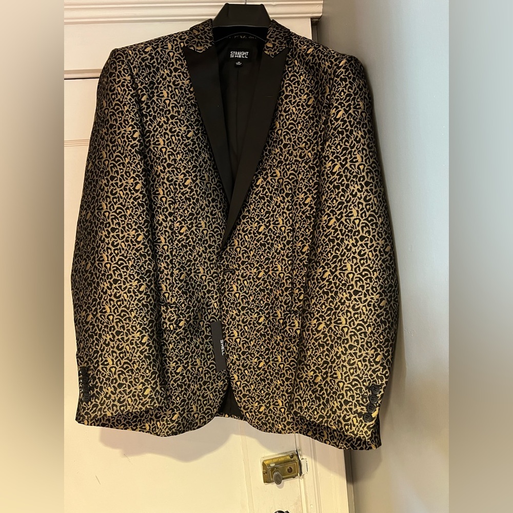 Mens Gold leopard blazer from Straight to hell size 46